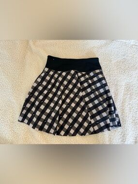 Nike Dri-FIT Club Tennis Pickleball Skirt Skort Black White Gingham Sz xS